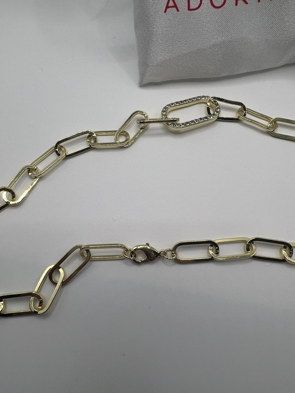 Adornia Tarnish Resistant 14k Gold Plated Paper Clip Chain Necklace - Picture 6 of 6